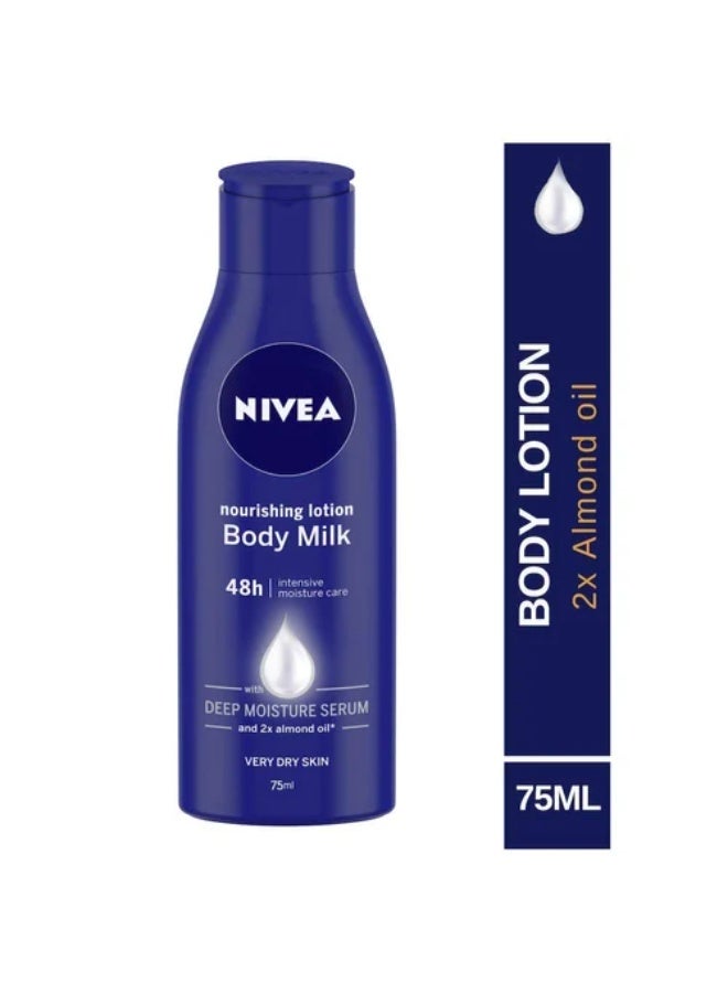NIVEA Nourishing Body Milk Lotion, 75ml Each (Pack Of 5) (375ml) - Image 3